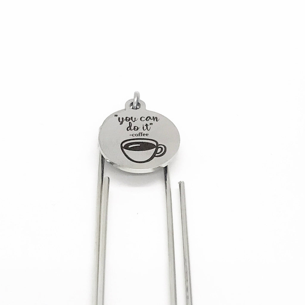 Bookmark Gift, You Can Do It Coffee Bookmark, Coffee Lover Gift, Planner Bookmark, Charm Bookmark, Paperclip Bookmark, Coffee Box Gift
