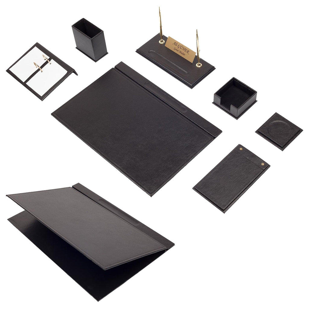 MOOG Leather Desk Set -White - 9 PCS