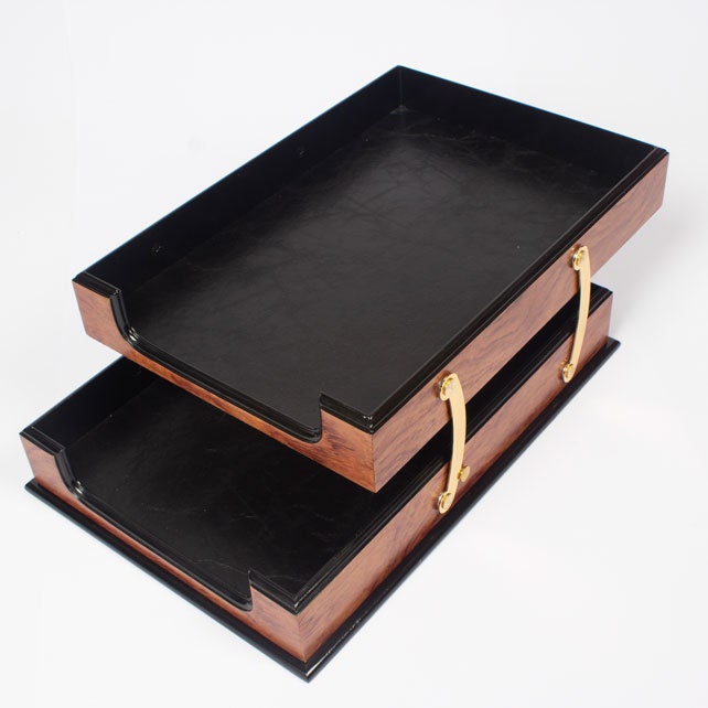 MOOG Prestige  Personalized Wooden Brown Desk Set - 8 PCS