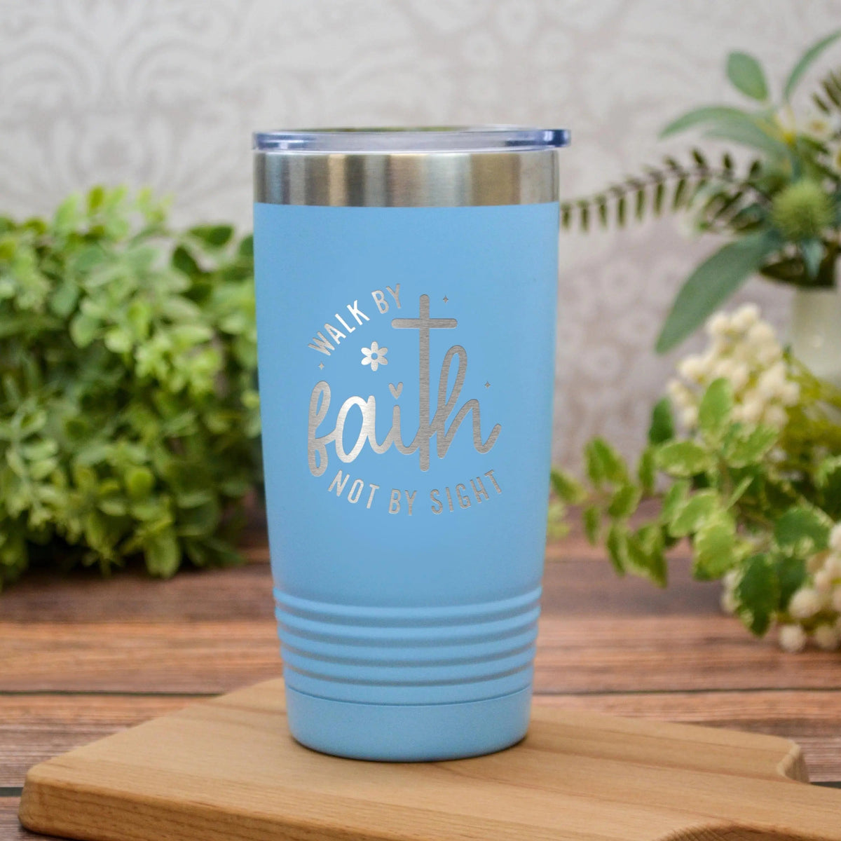 Walk by Faith Insulated Travel Tumbler, Pink