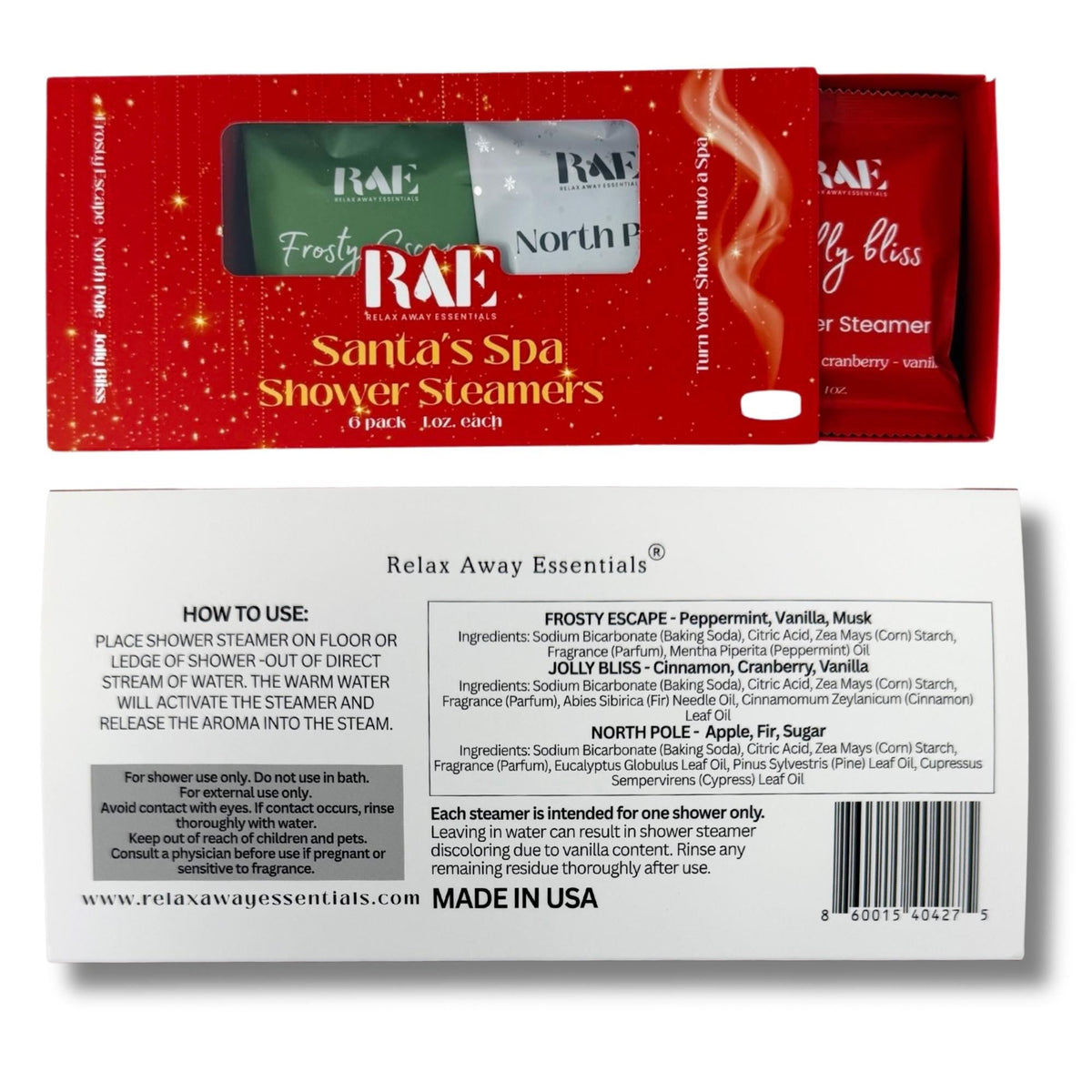 Santa’s Spa Shower Steamers — 6-Pack