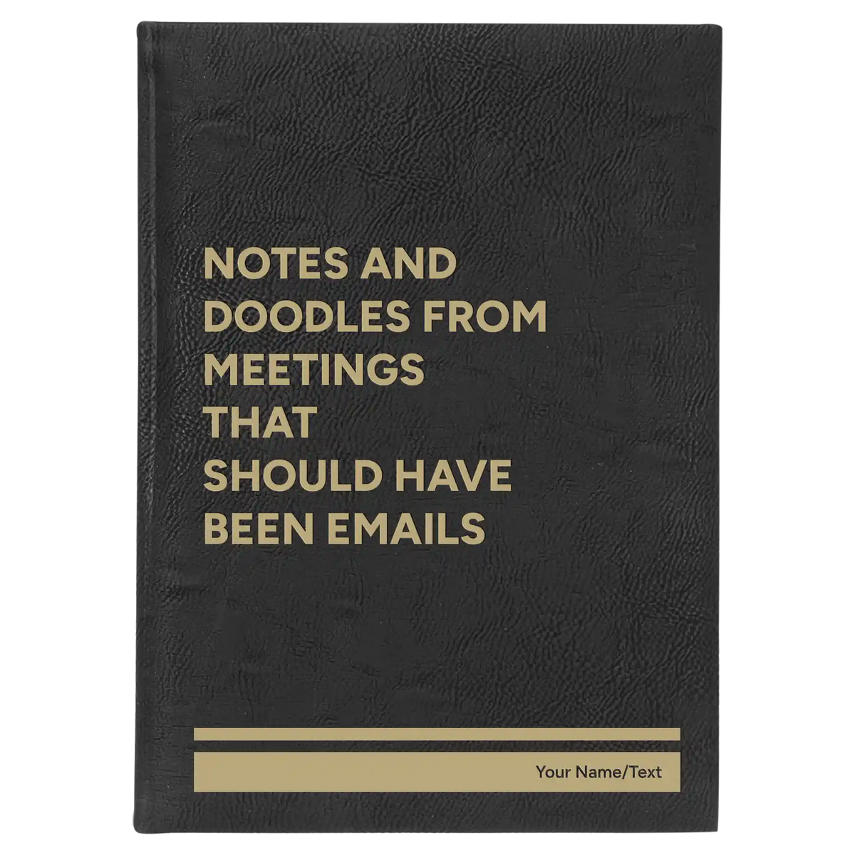 Personalized Notes and Doodles From Meetings Leatherette Sketch Book (large) | Black/Gold