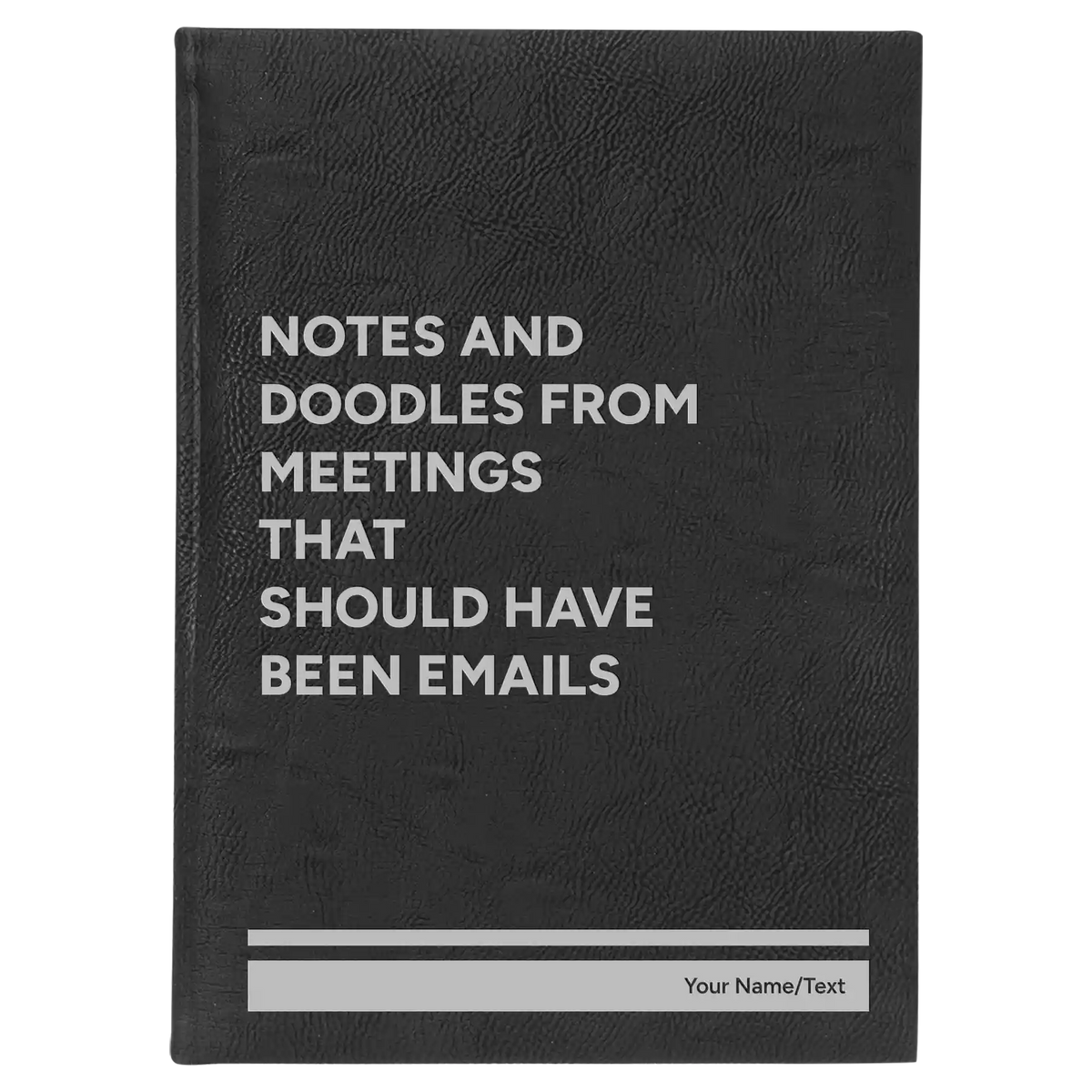 Personalized Notes and Doodles From Meetings Leatherette Sketch Book (large) | Black/Silver