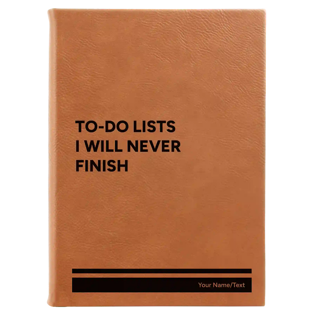 Personalized TO DO List Leatherette Sketch Book (large) | Rawhide