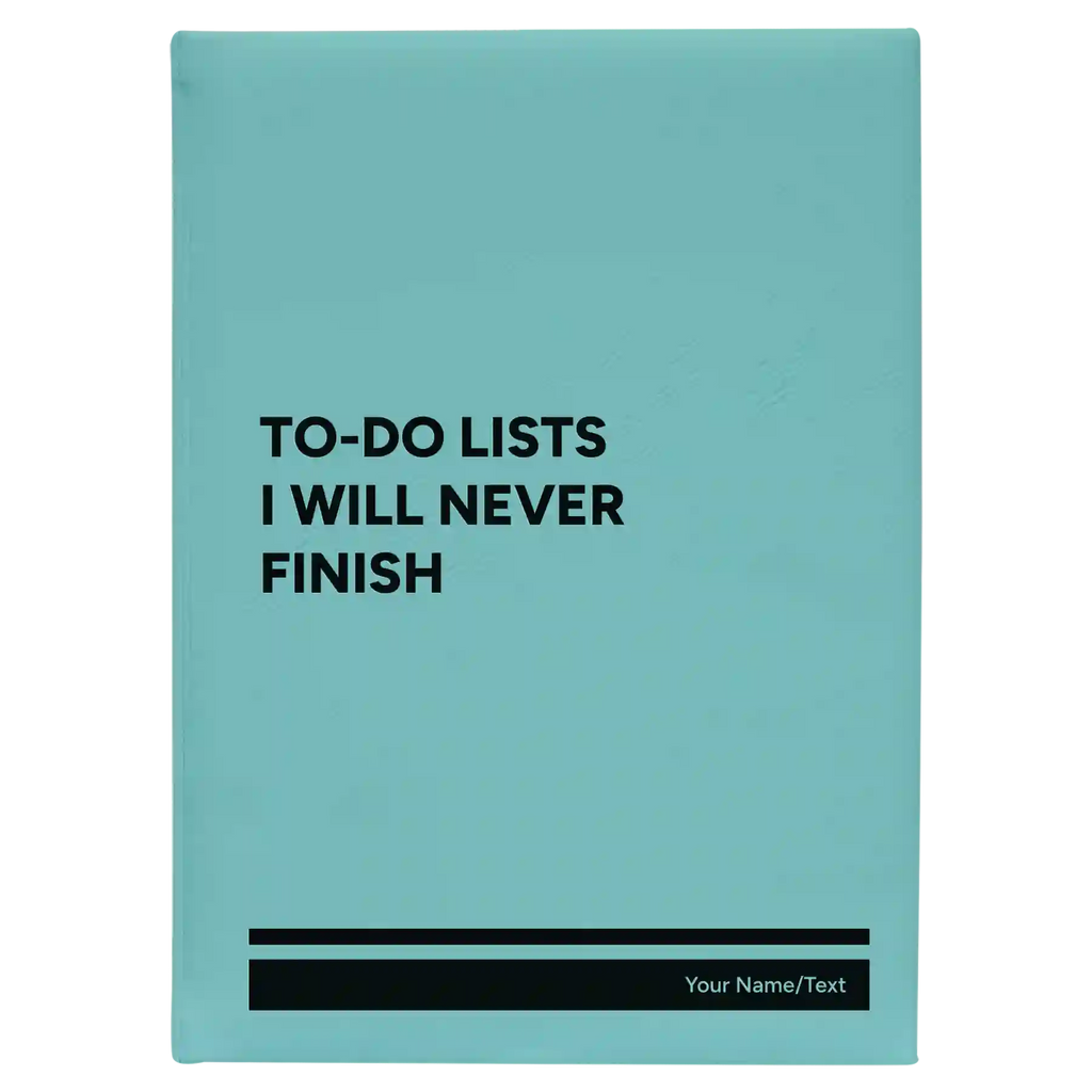 Personalized TO DO List Leatherette Journal (large) | Teal