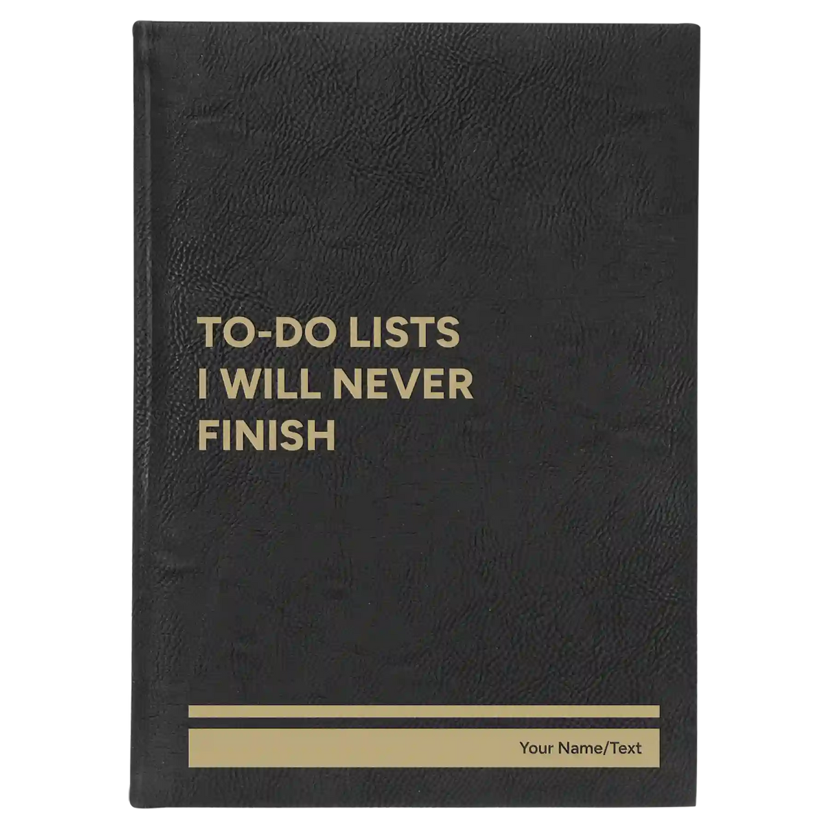 Personalized TO DO List Leatherette Journal (large) | Black/Gold