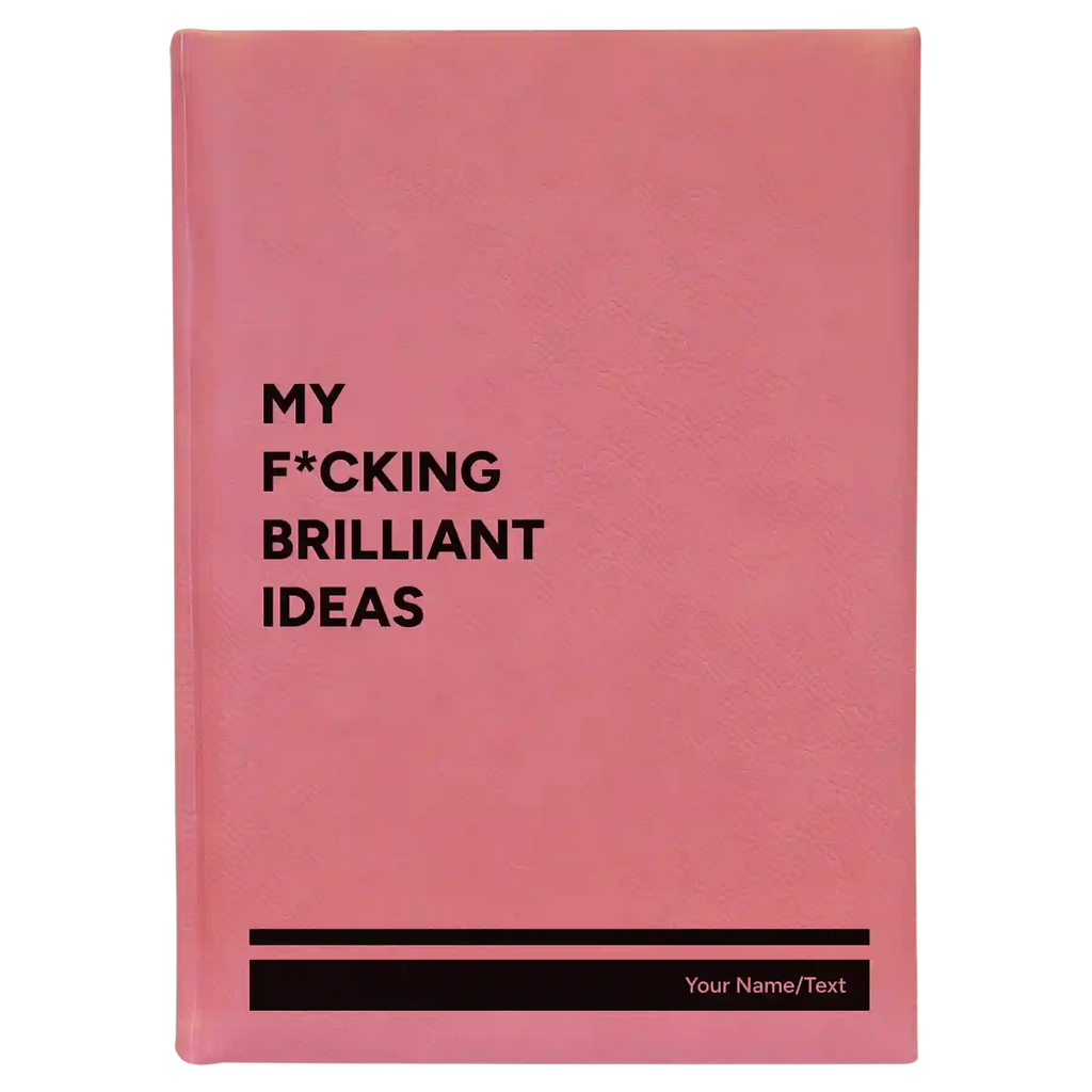 Personalized Fcking Brilliant Ideas Leatherette Sketch Book (large) | Pink
