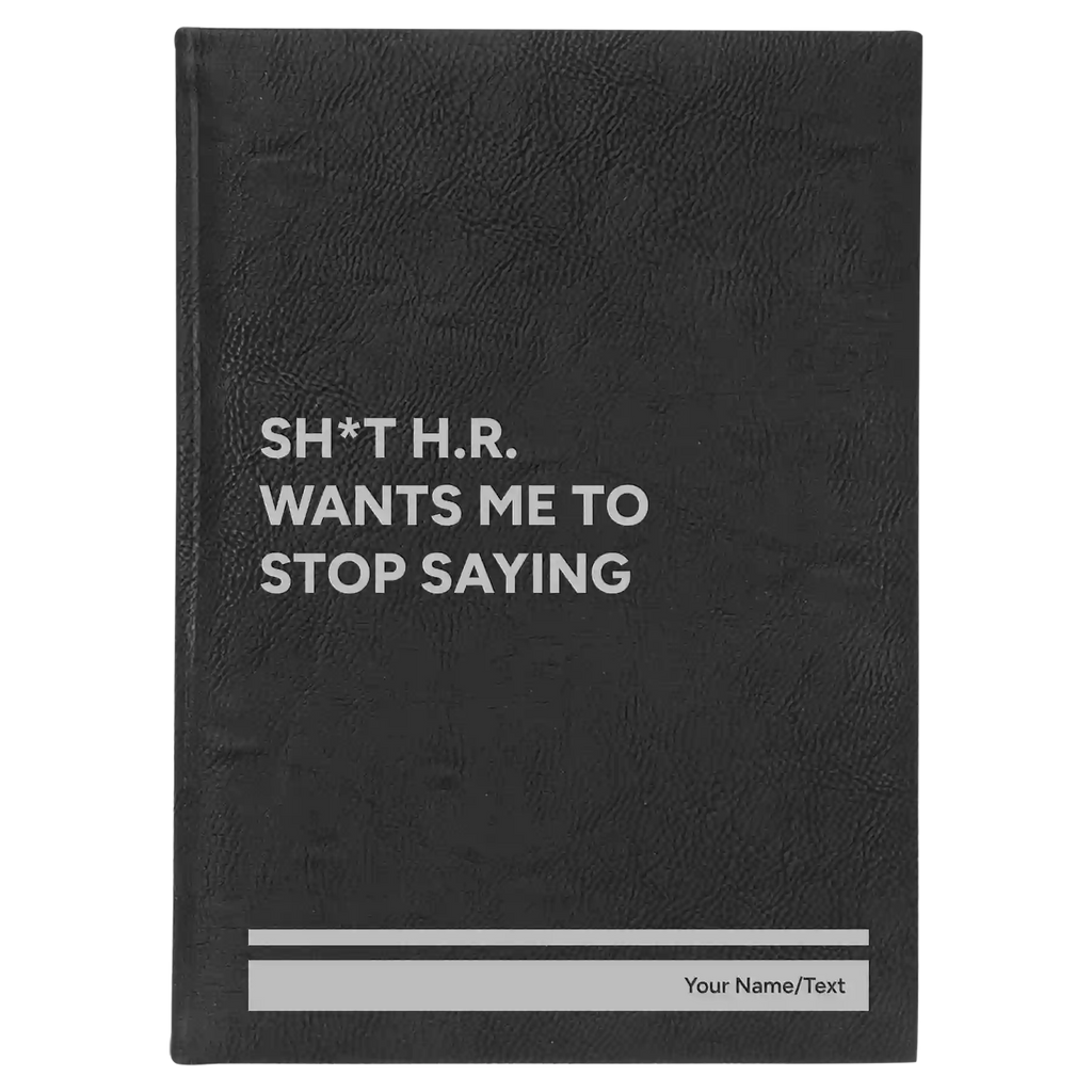 Personalized Stop Saying Leatherette Sketch Book (large) | Black/Silver