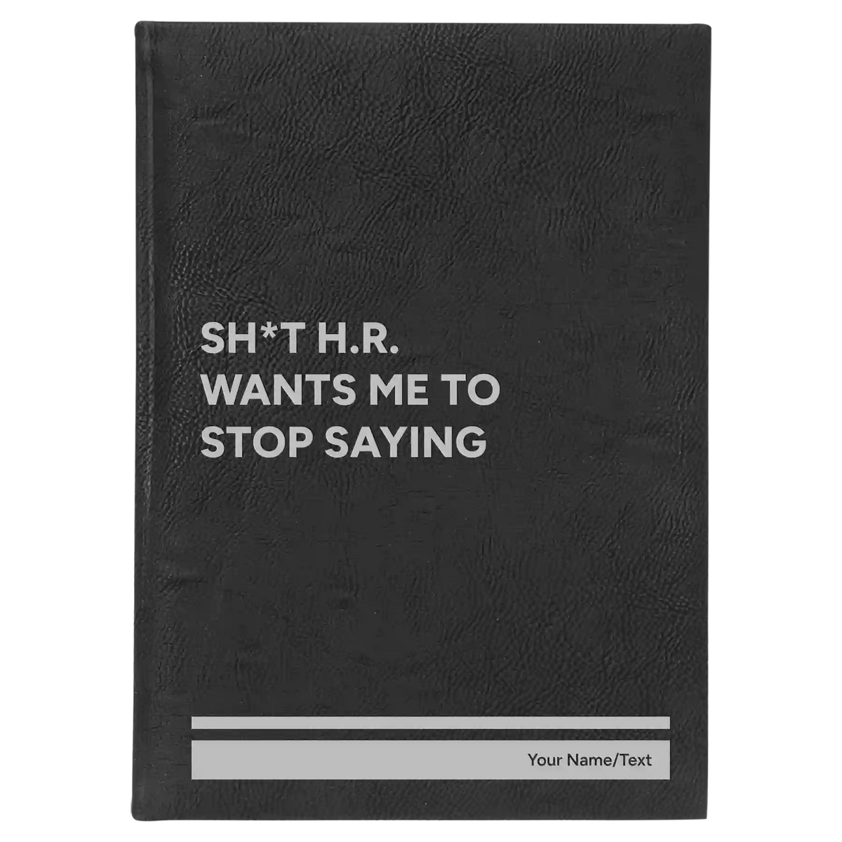 Personalized Stop Saying Leatherette Sketch Book (large) | Black/Silver