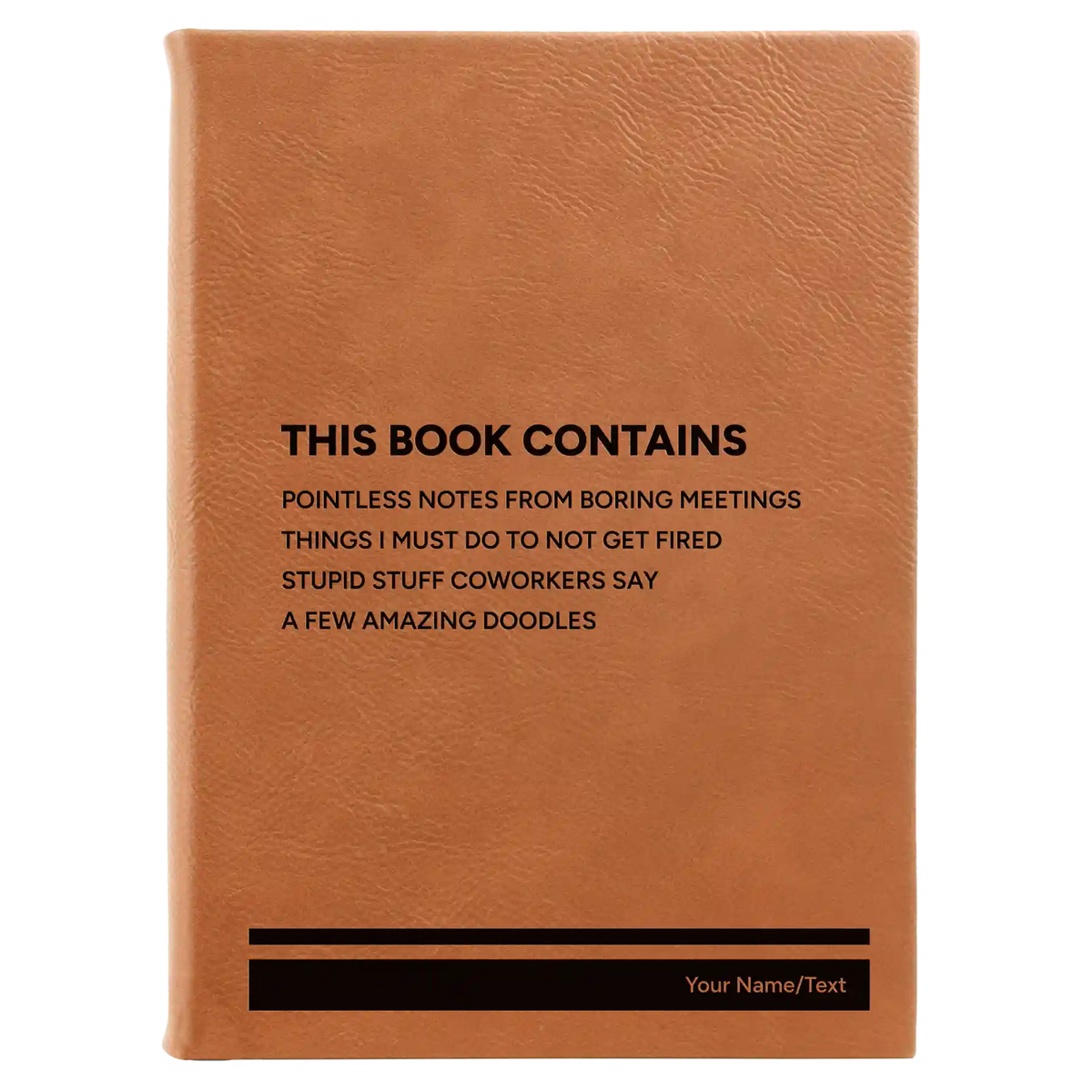 Personalized This Book Contains Leatherette Sketch Book (large) | Rawhide