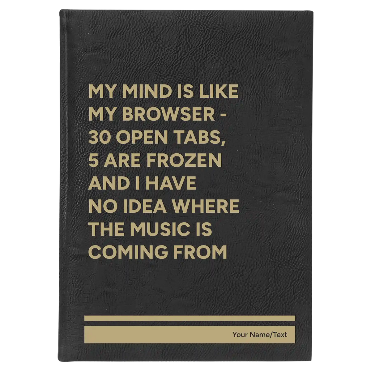 Personalized My Browser Leatherette Journal (large) | Black/Gold