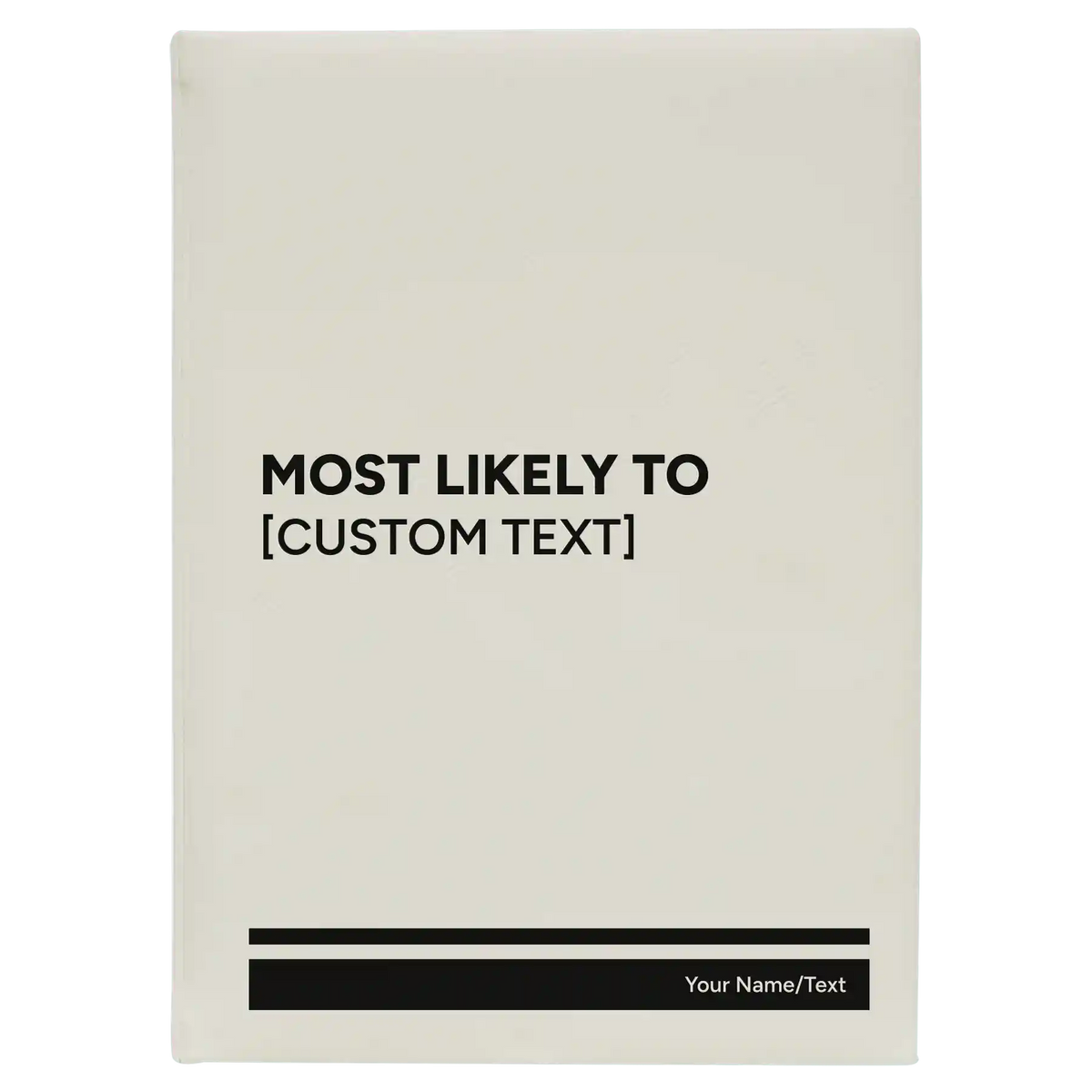 Personalized Most likely to Leatherette Sketch Book (large) | White
