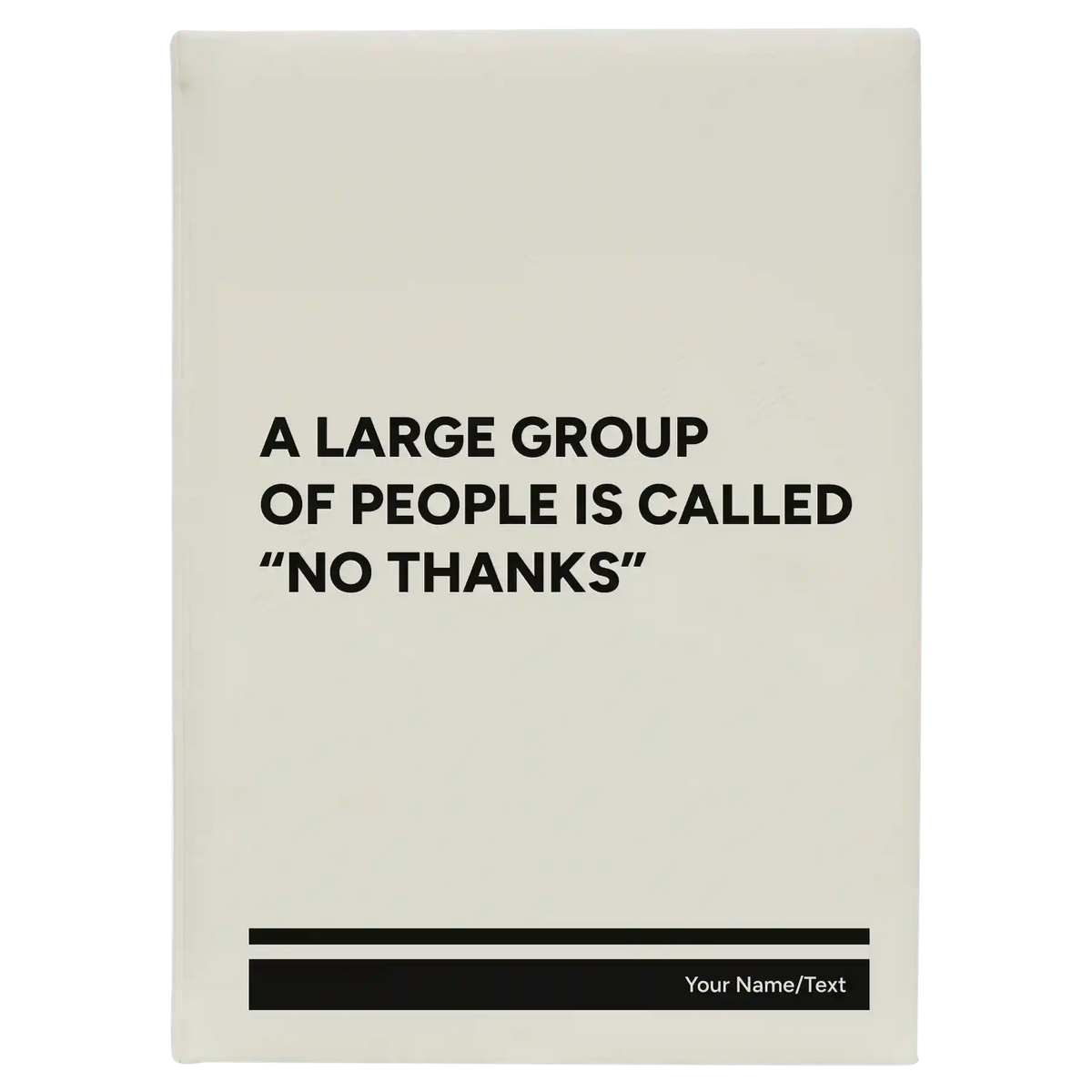 Personalized No Thanks Leatherette Sketch Book (large) | White