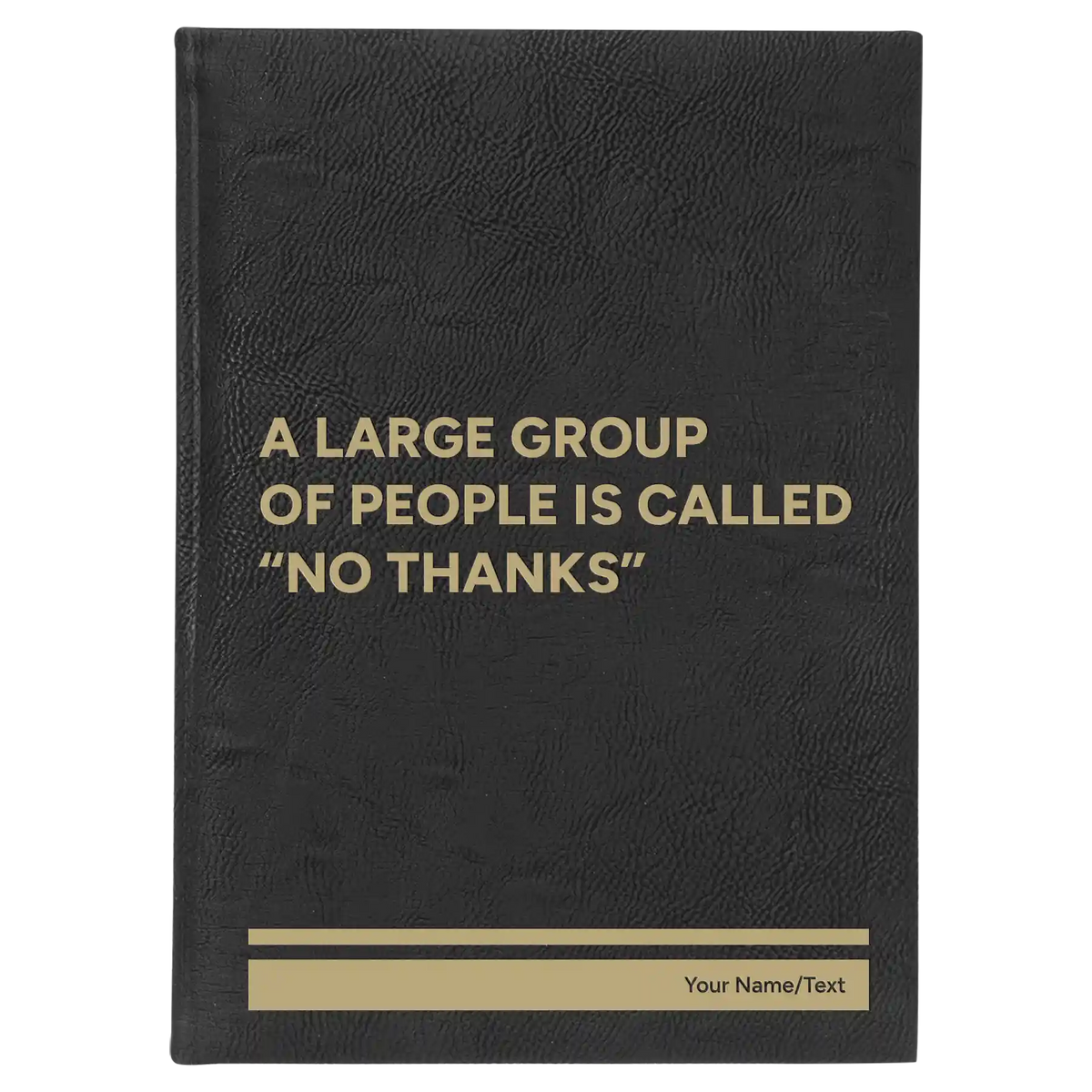 Personalized No Thanks Leatherette Sketch Book (large) | Black/Gold