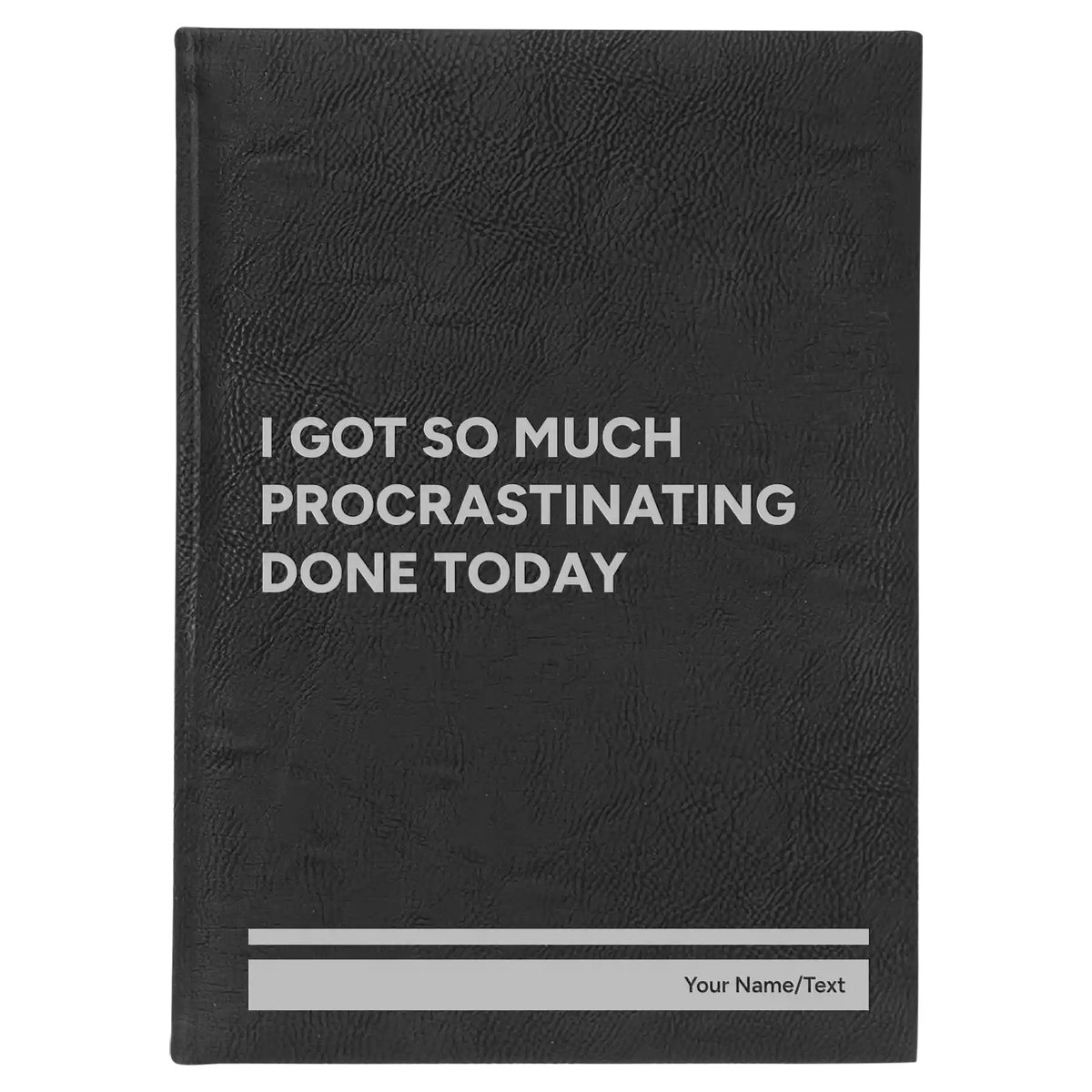 Personalized Procrastinating Leatherette Sketch Book (large) | Black/Silver