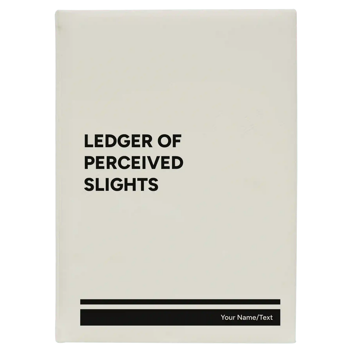 Personalized Perceived Slights Leatherette Journal (large) | White