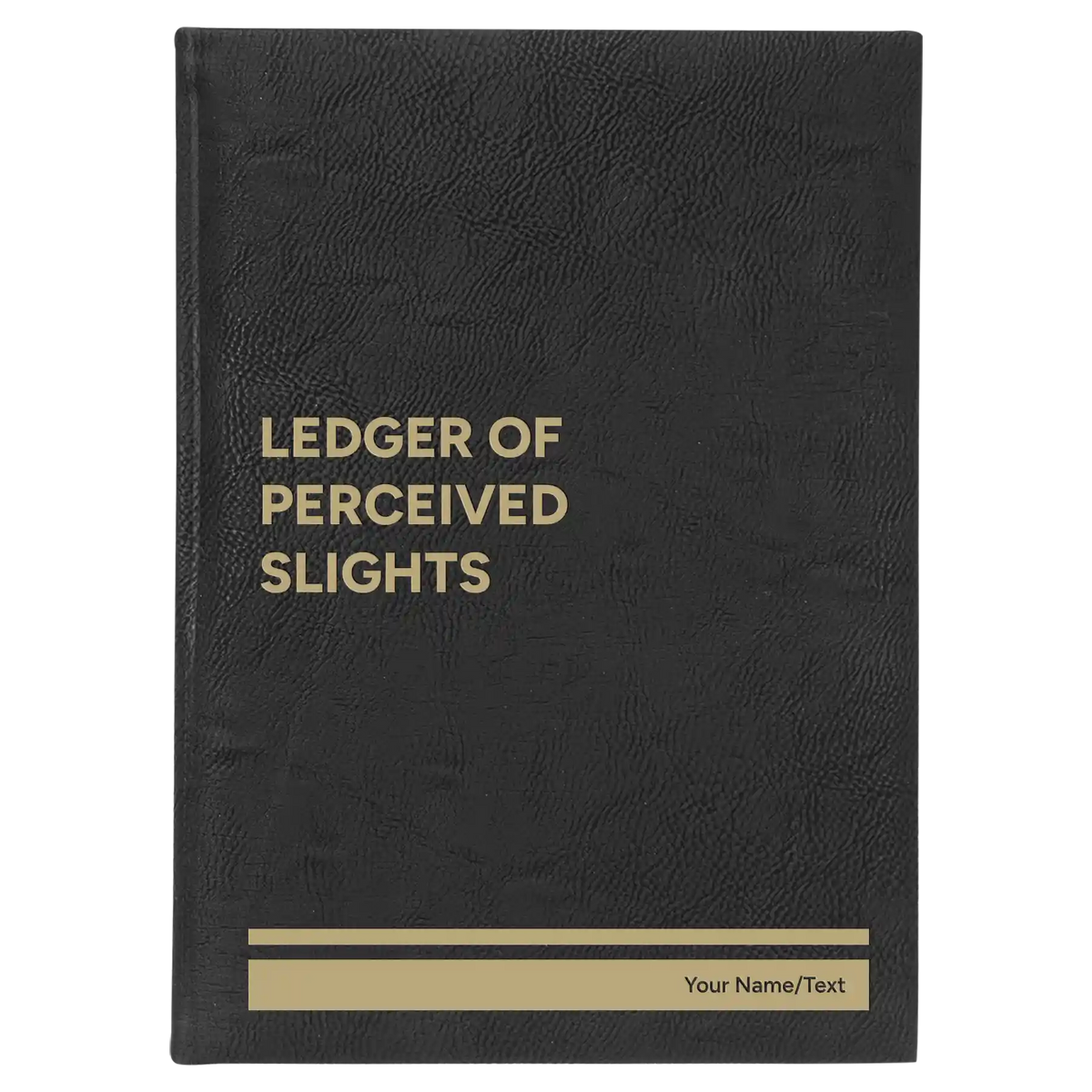 Personalized Perceived Slights Leatherette Sketch Book (large) | Black/Gold