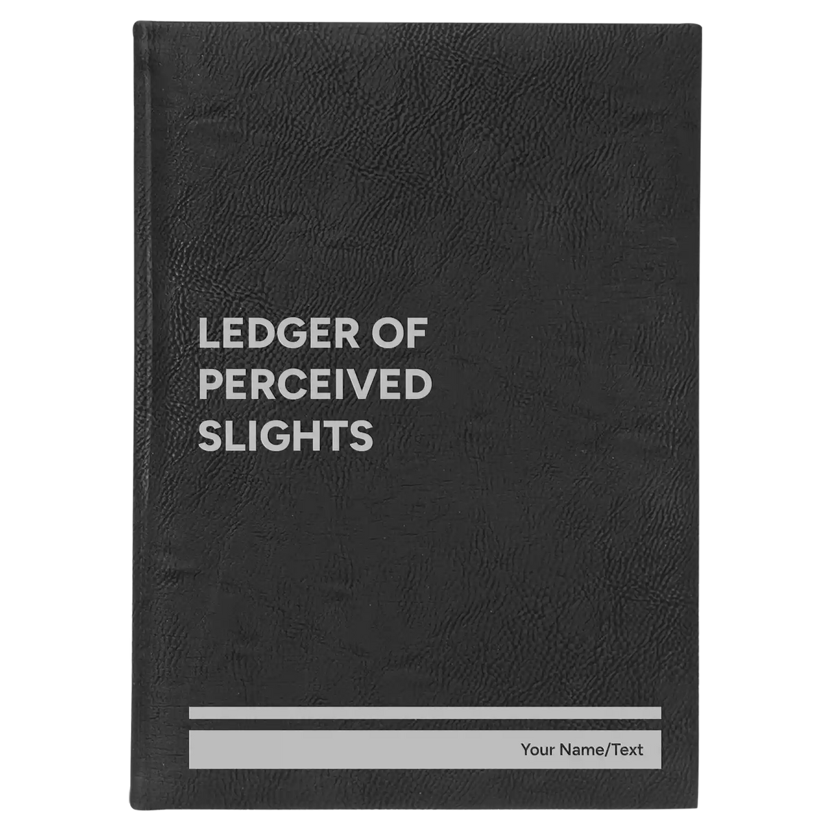 Personalized Perceived Slights Leatherette Sketch Book (large) | Black/Silver