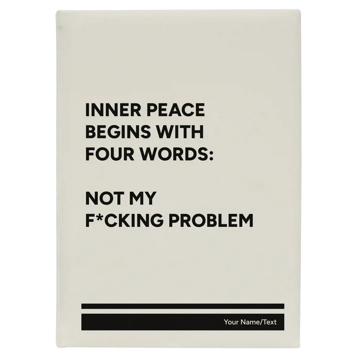 Personalized Inner Peace Leatherette Journal (large) | White