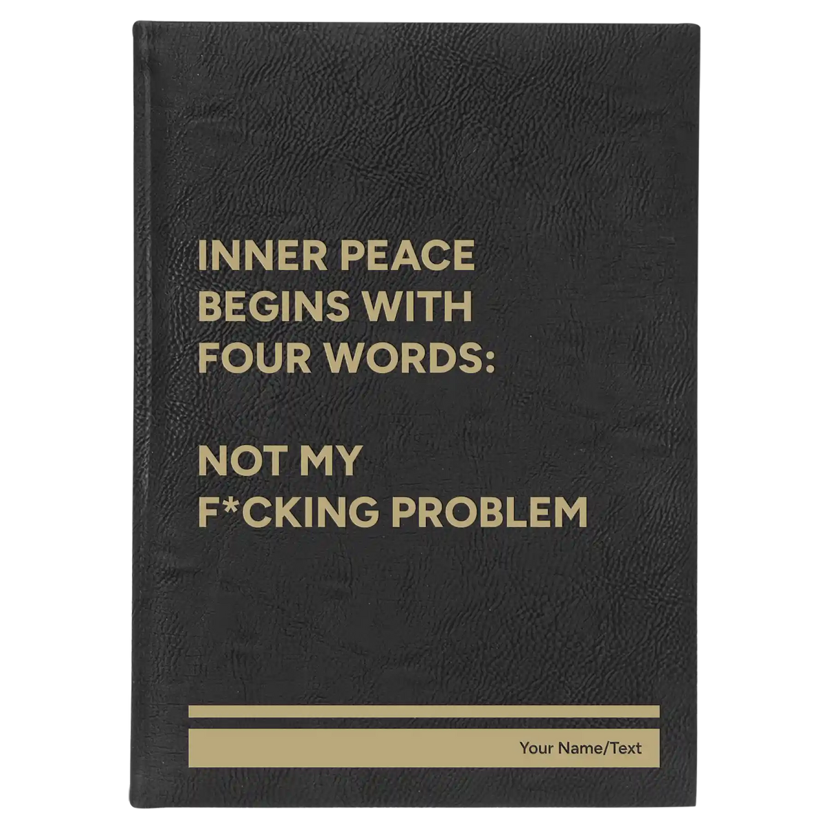 Personalized Inner Peace Leatherette Journal (large) | Black/Gold