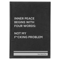 Personalized Inner Peace Leatherette Journal (large) | Black/Silver