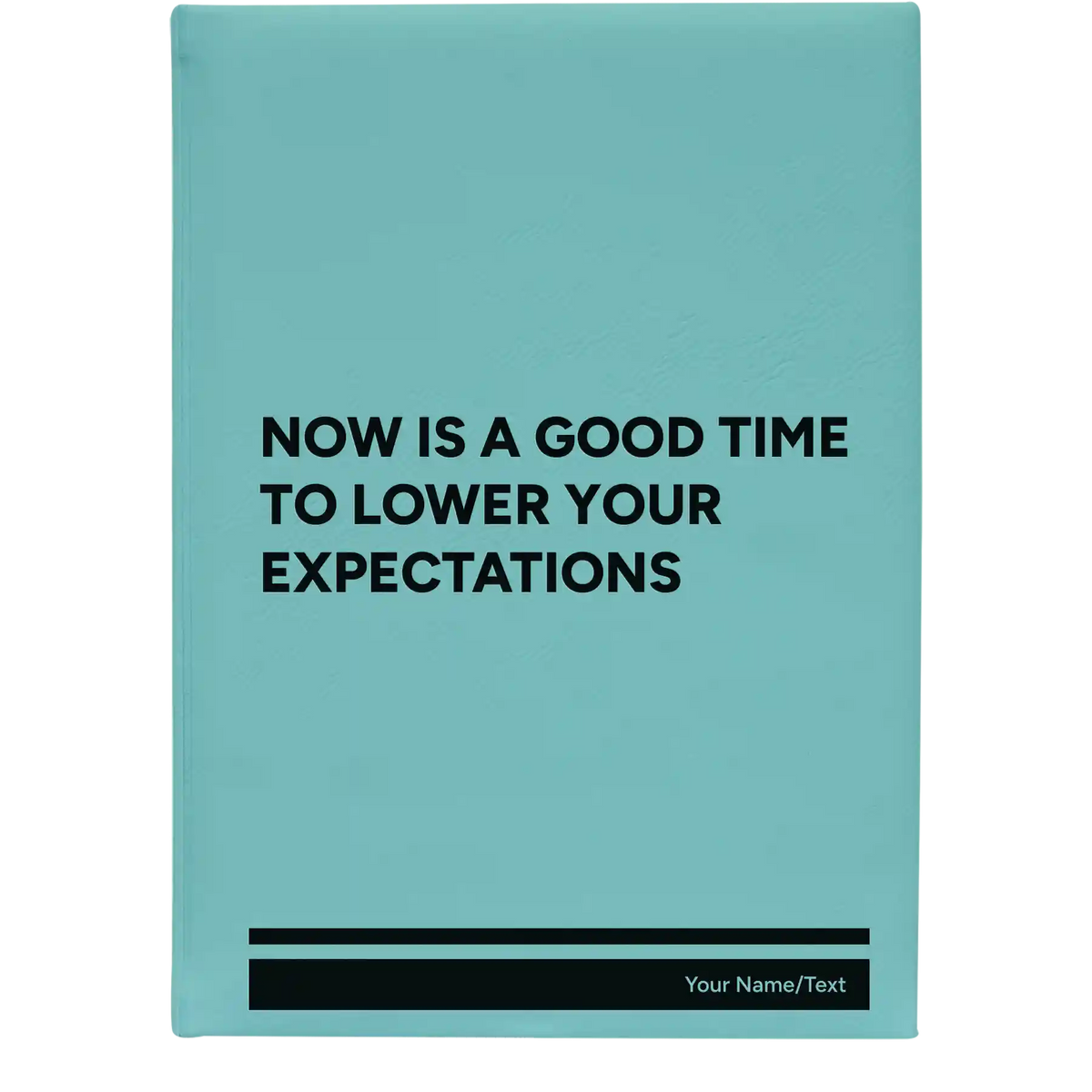 Personalized Lower Your Expectations Leatherette Sketch Book (large) | Teal