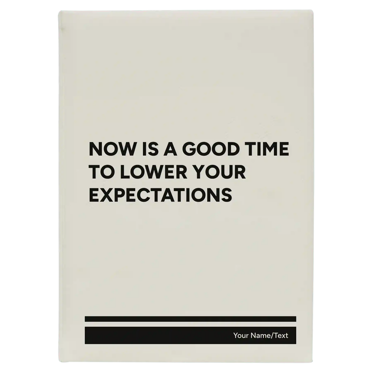 Personalized Lower Your Expectations Leatherette Journal (large) | White