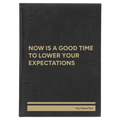 Personalized Lower Your Expectations Leatherette Journal (large) | Black/Gold