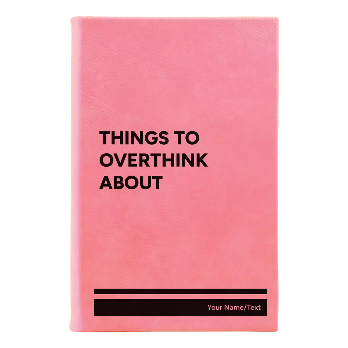 Personalized Things to Overthink About Leatherette Sketch Book (small) | Pink
