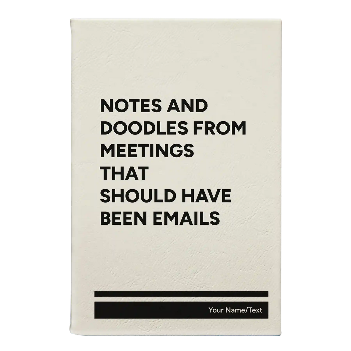 Personalized Notes and Doodles From Meetings Leatherette Journal (small) | White