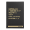 Personalized Notes and Doodles From Meetings Leatherette Journal (small) | Black/Gold
