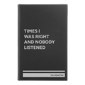 Personalized Times I Was Right and Nobody Listened Leatherette Sketch Book (small) | Black/Silver