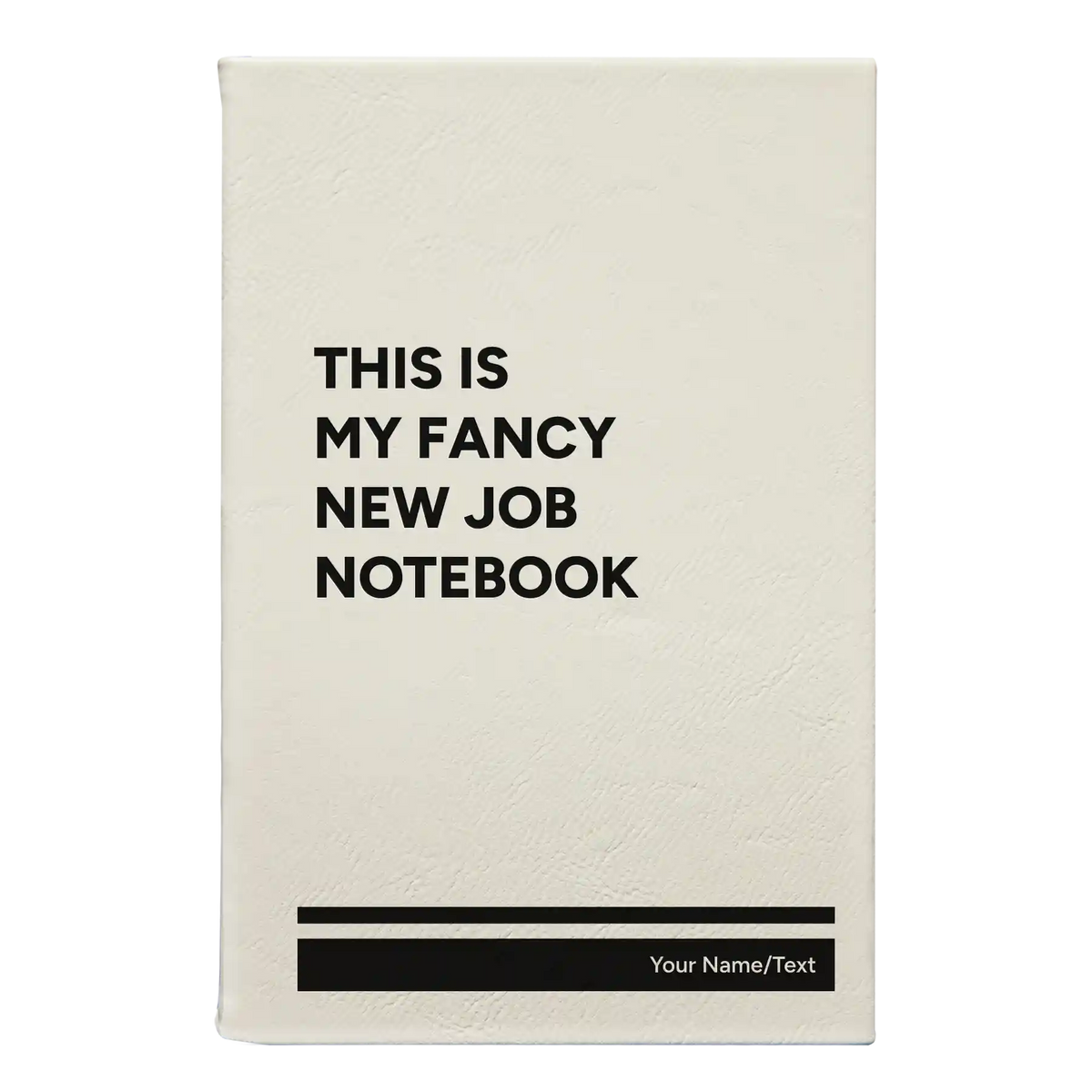 Personalized Fancy New Job Leatherette Journal (small) | White