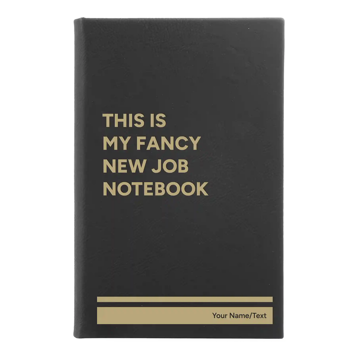 Personalized Fancy New Job Leatherette Sketch Book (small) | Black/Gold
