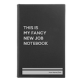 Personalized Fancy New Job Leatherette Sketch Book (small) | Black/Silver