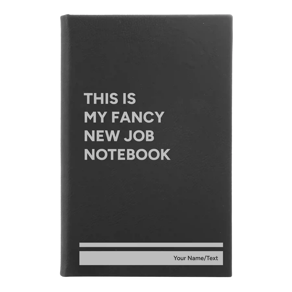 Personalized Fancy New Job Leatherette Sketch Book (small) | Black/Silver