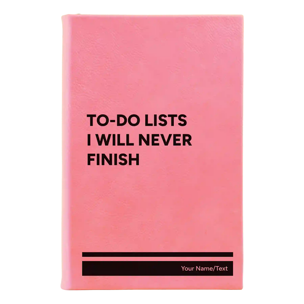 Personalized TO DO List Leatherette Sketch Book (small) | Pink