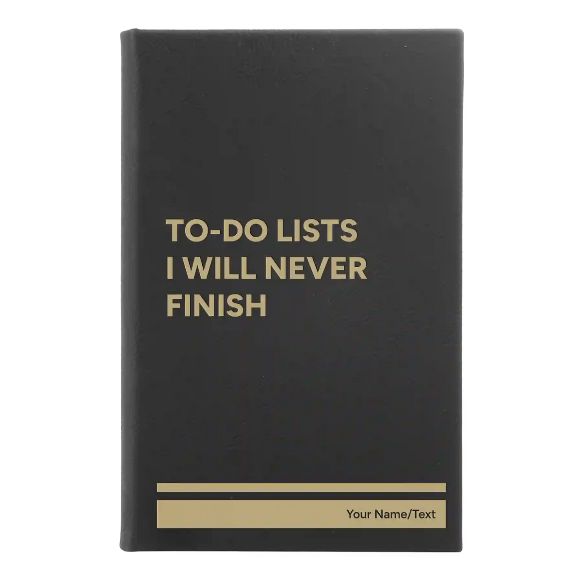 Personalized TO DO List Leatherette Sketch Book (small) | Black/Gold