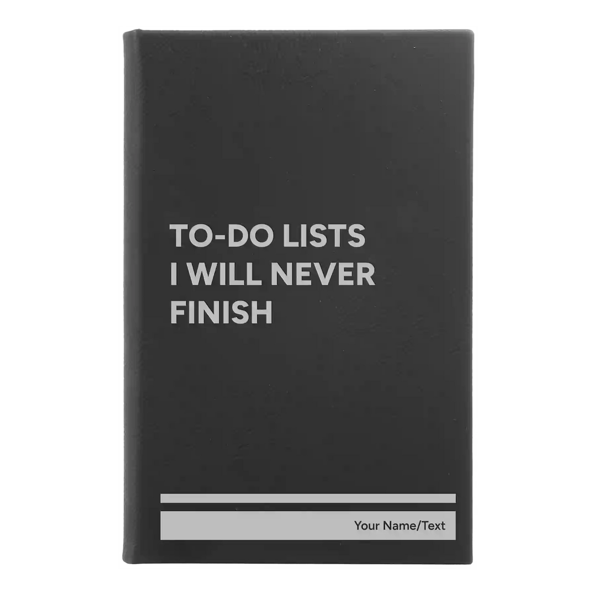 Personalized TO DO List Leatherette Sketch Book (small) | Black/Silver