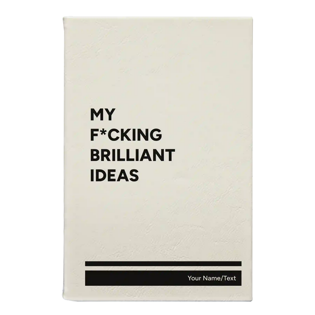 Personalized Fcking Brilliant Ideas Leatherette Sketch Book (small) | White