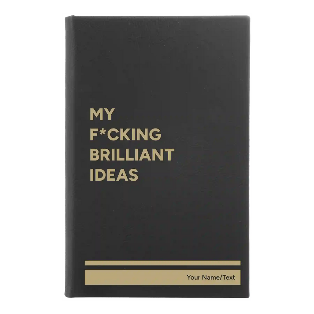 Personalized Fcking Brilliant Ideas Leatherette Journal (small) | Black/Gold