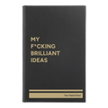 Personalized Fcking Brilliant Ideas Leatherette Sketch Book (small) | Black/Gold