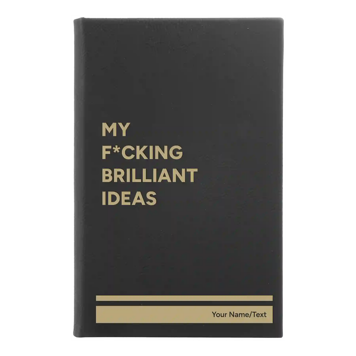 Personalized Fcking Brilliant Ideas Leatherette Sketch Book (small) | Black/Gold