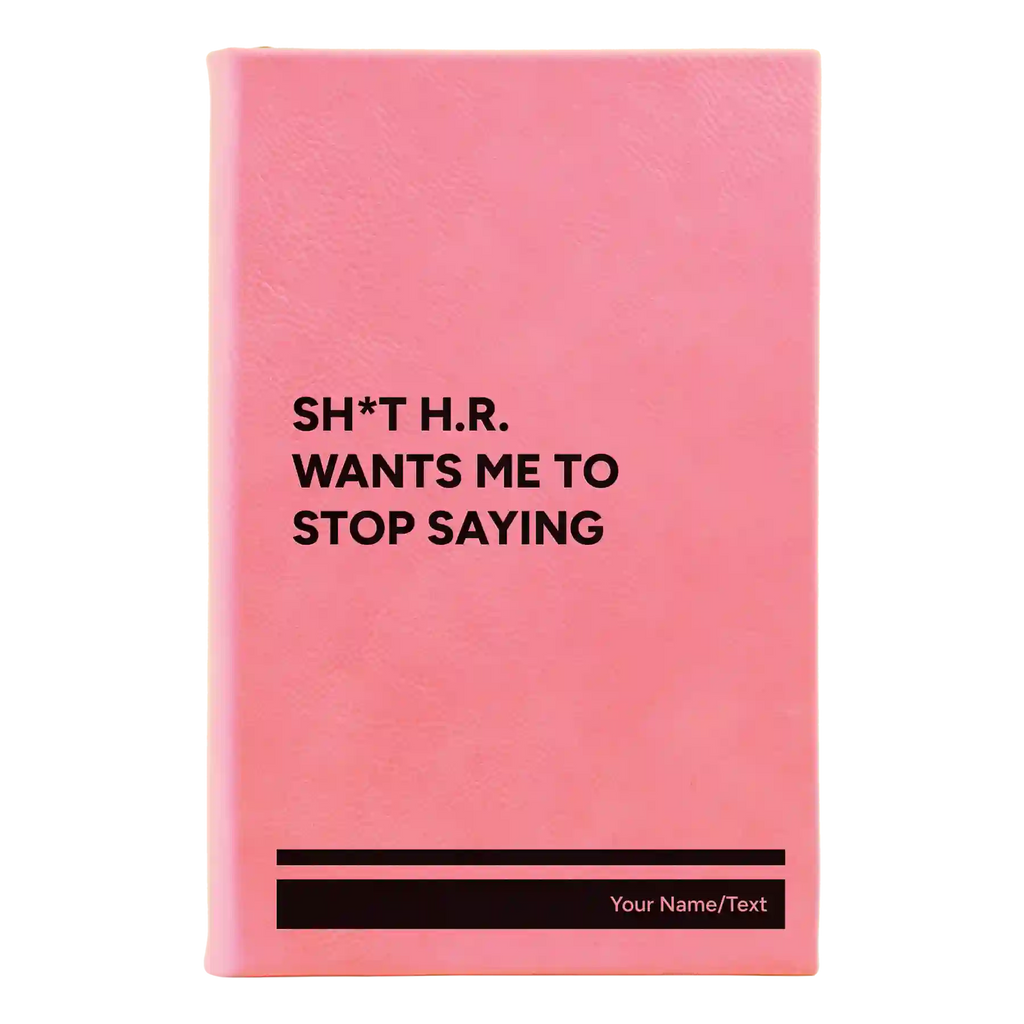 Personalized Stop Saying Leatherette Sketch Book (small) | Pink