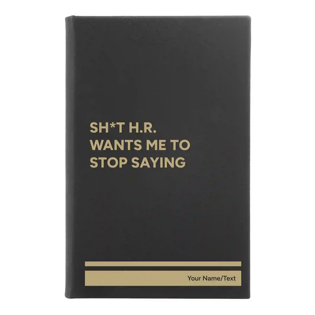 Personalized Stop Saying Leatherette Sketch Book (small) | Black/Gold