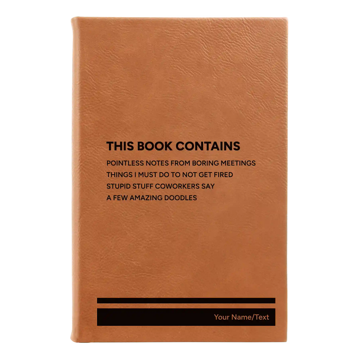 Personalized This Book Contains Leatherette Sketch Book (small) | Rawhide