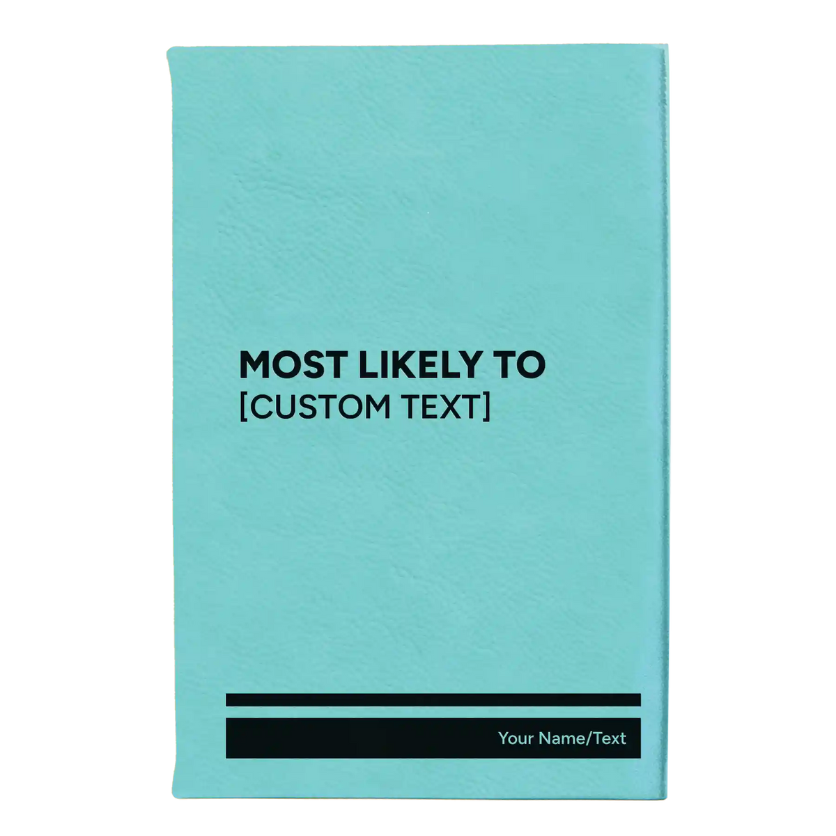 Personalized Most likely to Leatherette Sketch Book (small) | Teal