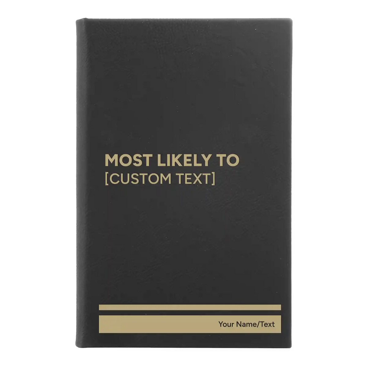 Personalized Most likely to Leatherette Journal (small) | Black/Gold
