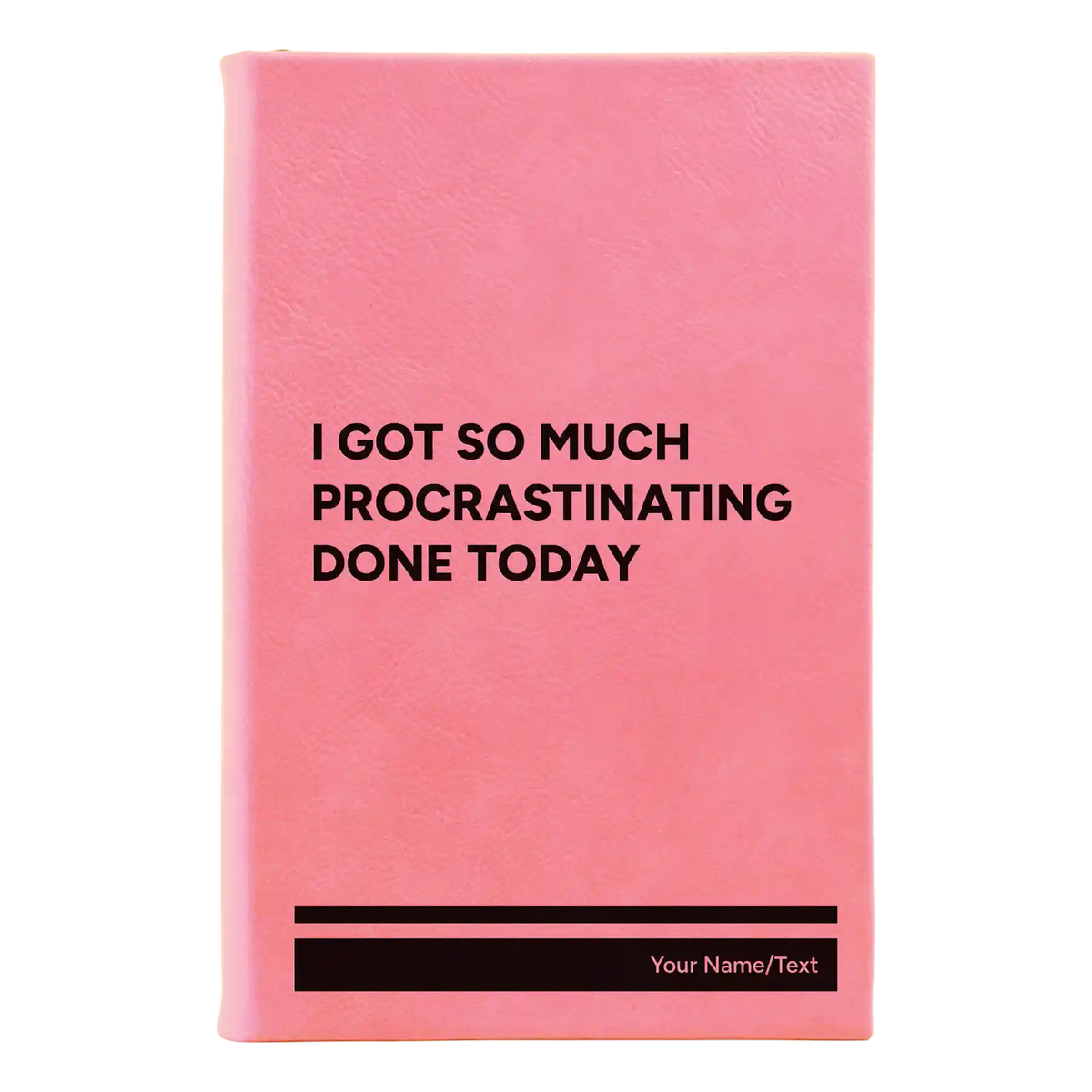 Personalized Procrastinating Leatherette Sketch Book (small) | Pink