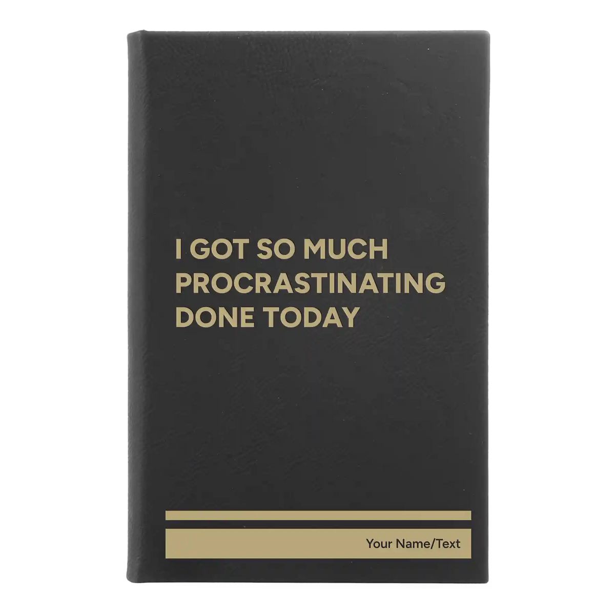 Personalized Procrastinating Leatherette Sketch Book (small) | Black/Gold